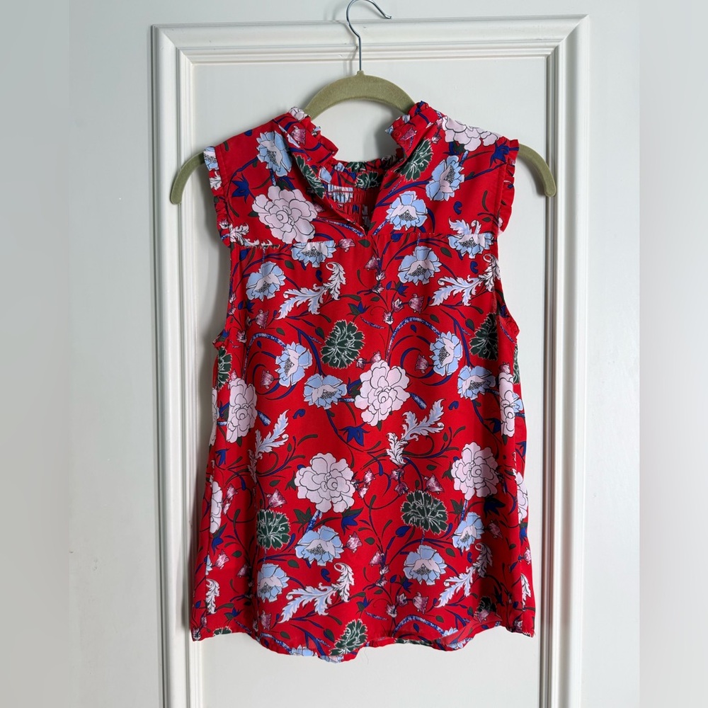 Floral Eliane Rose Top - Red